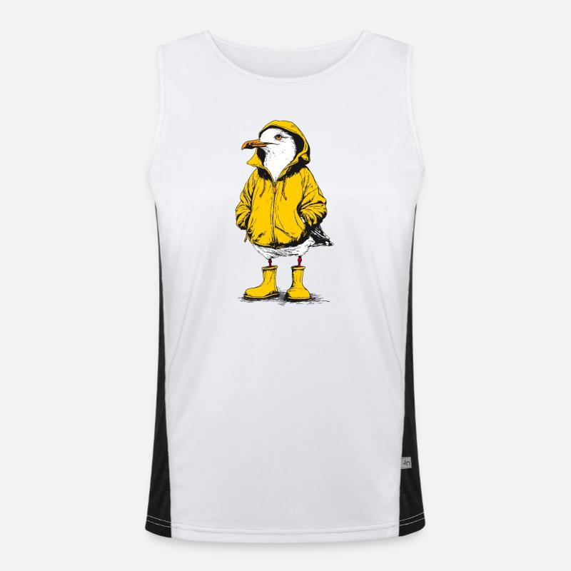 Schiet Wetter Möwe Funktionelles Kontrast-Tank Top für Männer 