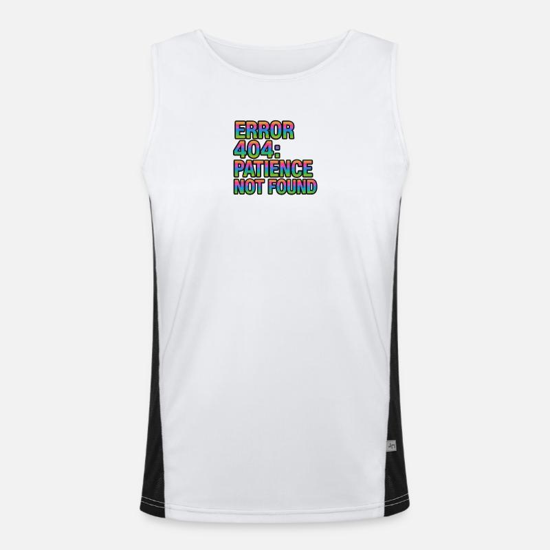 Error Meldung 404 Patience not found lustig Funktionelles Kontrast-Tank Top für Männer 