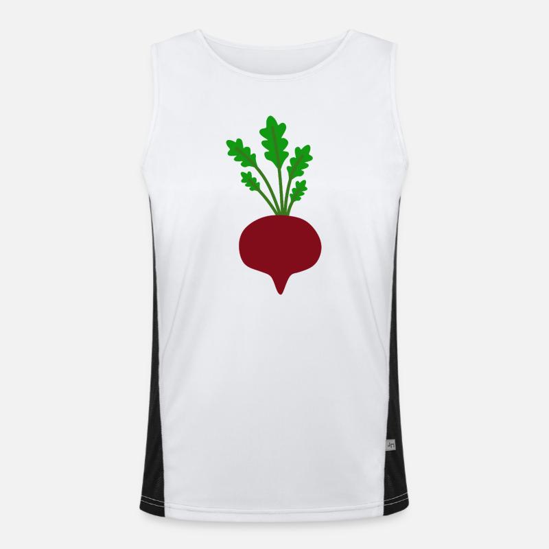 Vibrant Beetroot Leaf Illustration Men's Functional Contrast Tank Top 