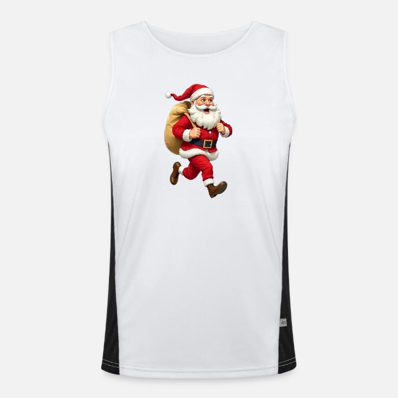 Weihnachtsmann läuft Funktionelles Kontrast-Tank Top für Männer 