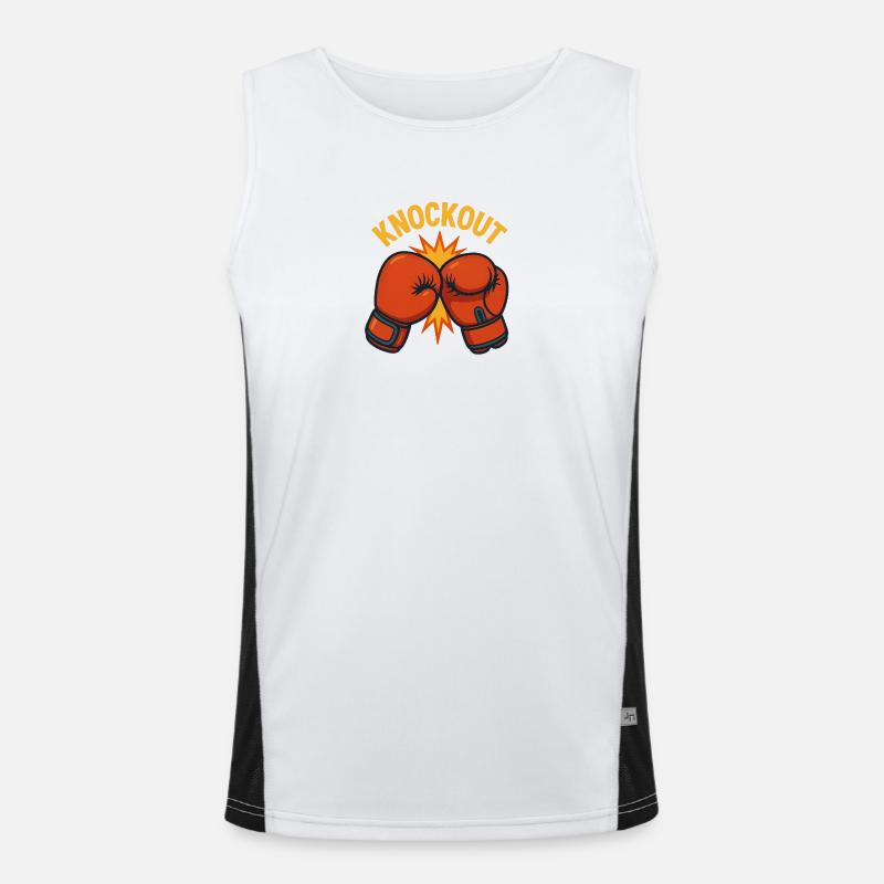 Knockout – Bande dessinée de gants de boxe Débardeur respirant contrasté Homme 