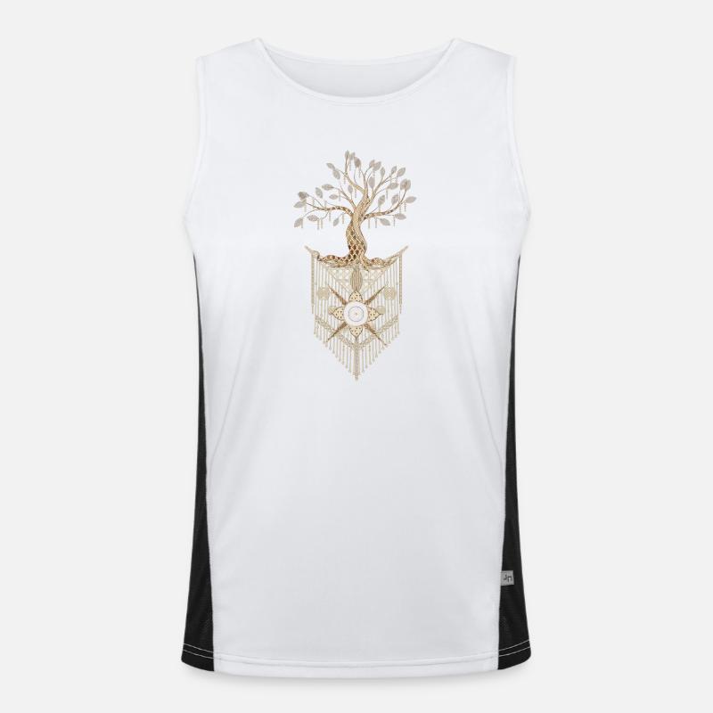 Makramee-Baum des Lebens im kunstvollen Design Funktionelles Kontrast-Tank Top für Männer 