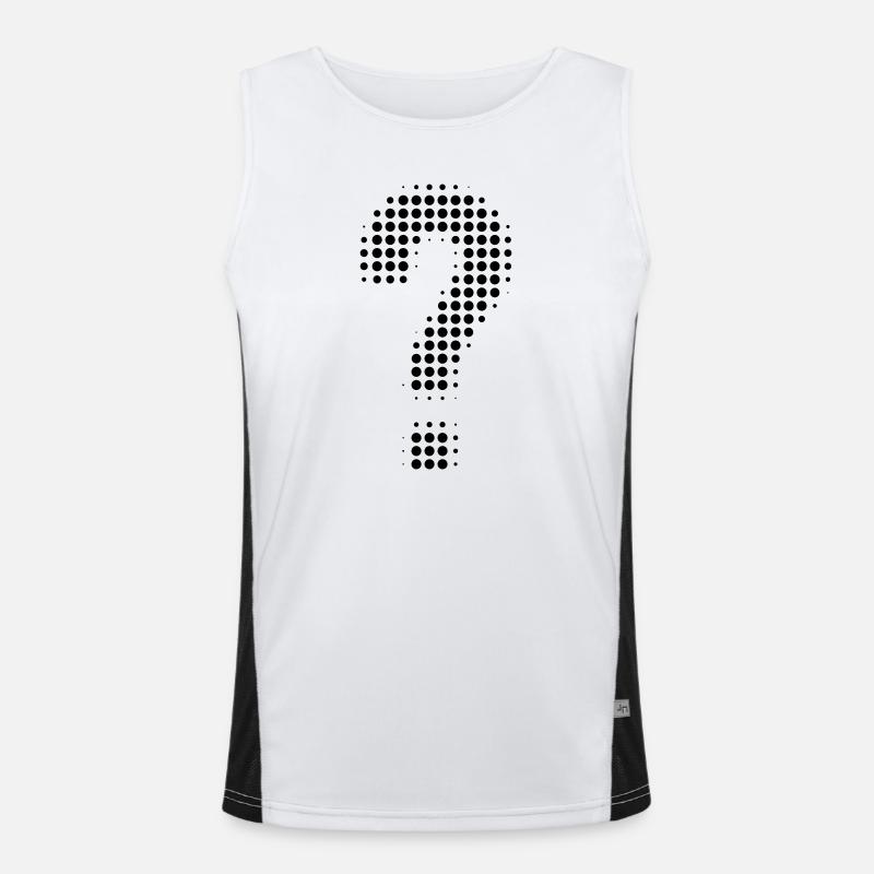 question mark - Men's Functional Contrast Tank Top  - white/black