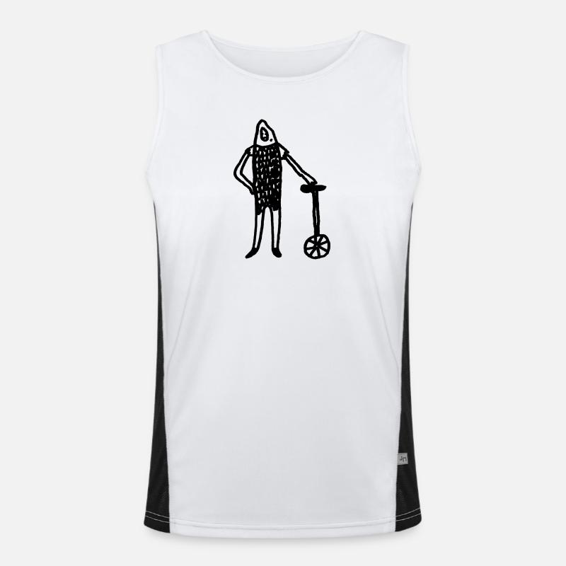 Ritter_mit_Einrad Funktionelles Kontrast-Tank Top für Männer 