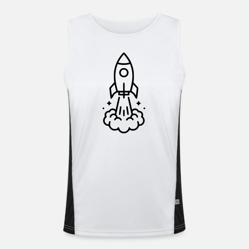 Rocket Launch Space Icon - Men's Functional Contrast Tank Top  - white/black