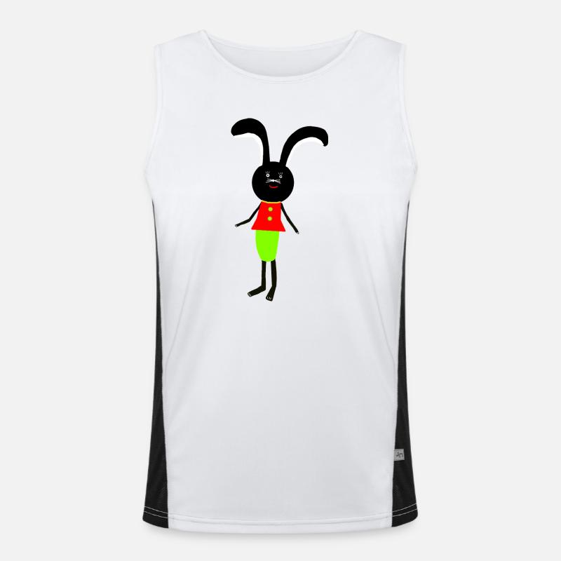 Bunny Kids Bunnies Easter - Men's Functional Contrast Tank Top  - white/black