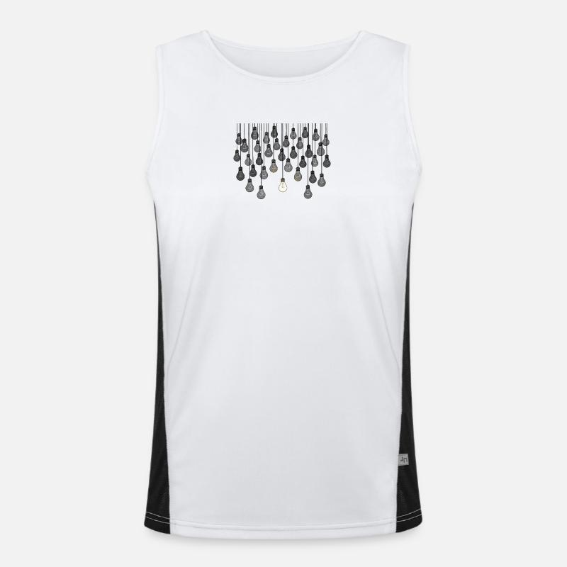 Graues Glühbirnen-Array mit einzigartiger Helligkeit - Funktionelles Kontrast-Tank Top für Männer  - Weiß/Schwarz