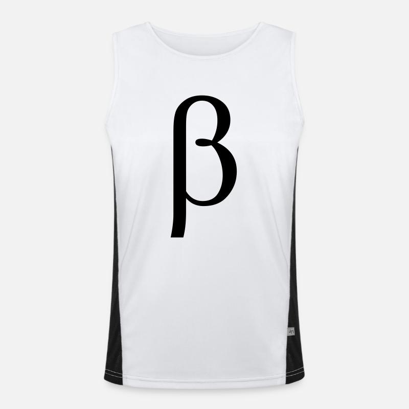 beta græske bogstav - Funktionel kontrast tanktop til herrer  - hvid/sort