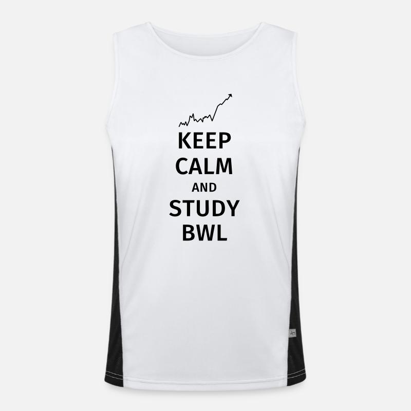 keep calm and study bwl Funktionelles Kontrast-Tank Top für Männer 
