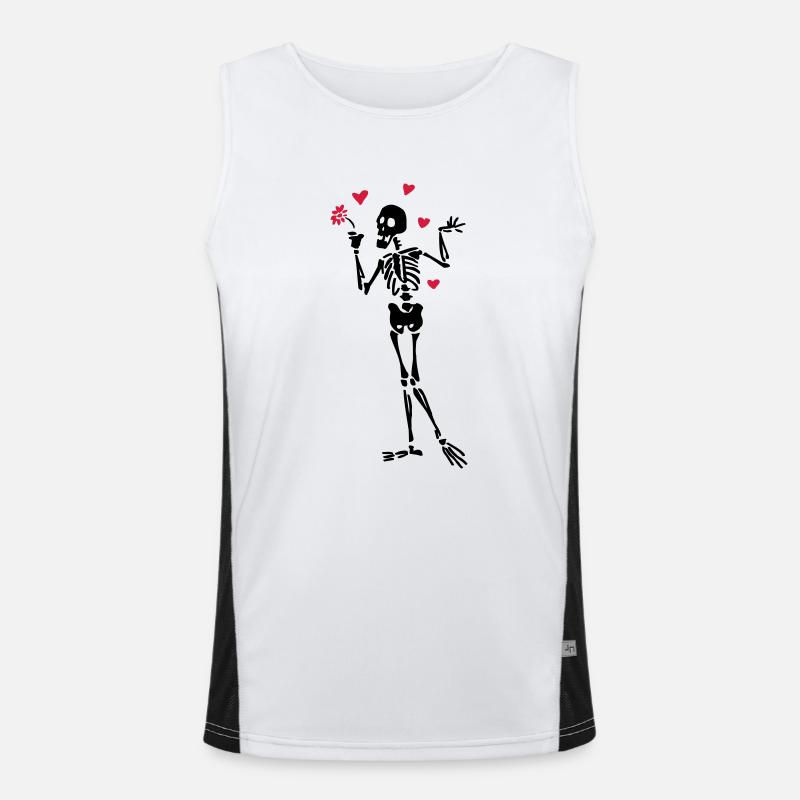 Courting Skeleton - Men's Functional Contrast Tank Top  - white/black