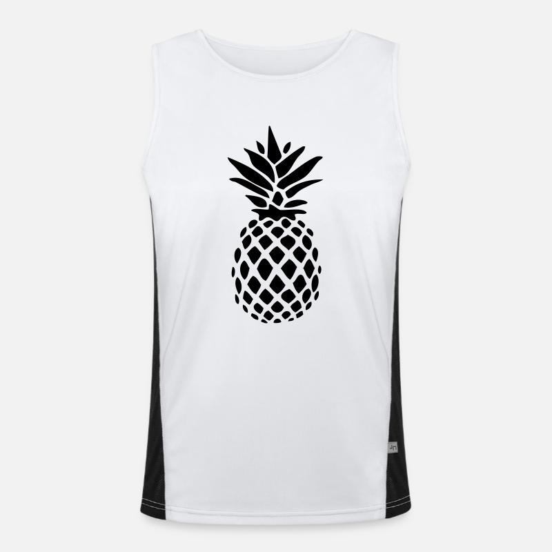 Pineapple black silhouette Men's Functional Contrast Tank Top 