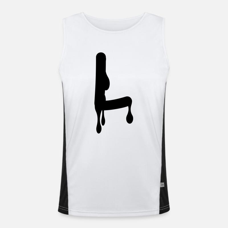l_comic_graffiti - Men's Functional Contrast Tank Top  - white/black