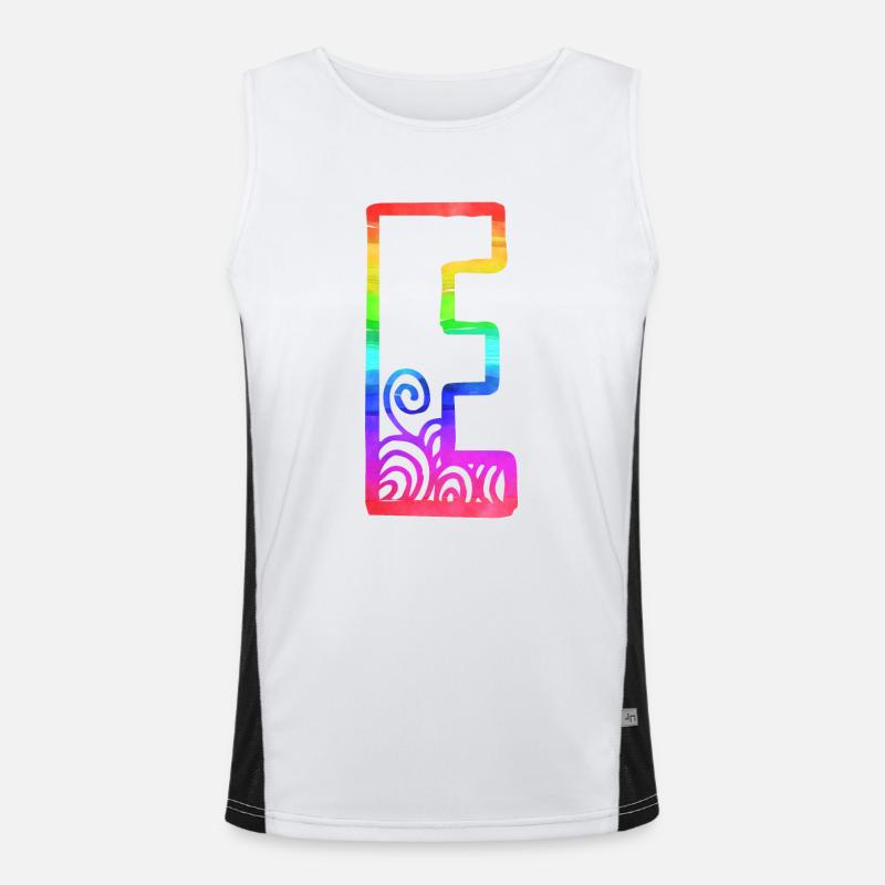 rainbow e - Men's Functional Contrast Tank Top  - white/black
