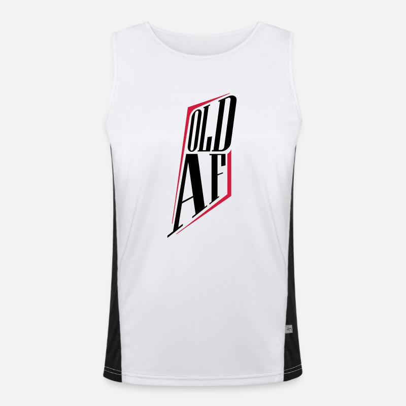 old AF Text Logo - Men's Functional Contrast Tank Top  - white/black