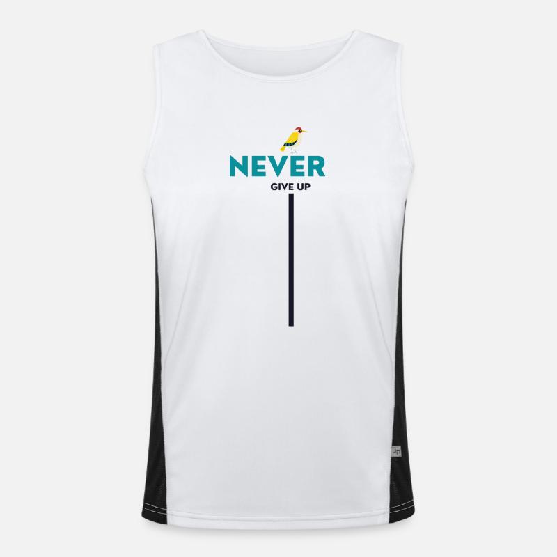 never give up bird Funktionelles Kontrast-Tank Top für Männer 