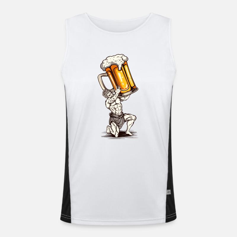 Bier-Statue Funktionelles Kontrast-Tank Top für Männer 