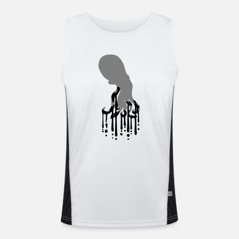 Tentacle Octopus Ink Drop Graffiti Spray Cool Men's Functional Contrast Tank Top 