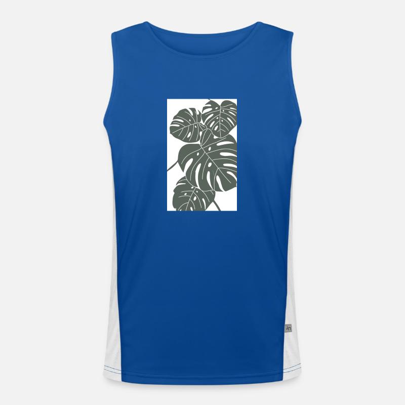 Monstera digital Art vert/blanc Débardeur respirant contrasté Homme 