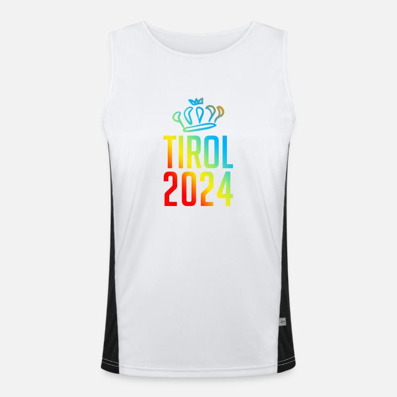 Tyrol 2024 Colourful - Men's Functional Contrast Tank Top  - white/black