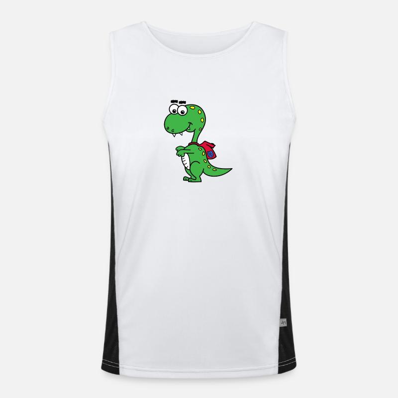 T-Rex with backpack Men's Functional Contrast Tank Top 