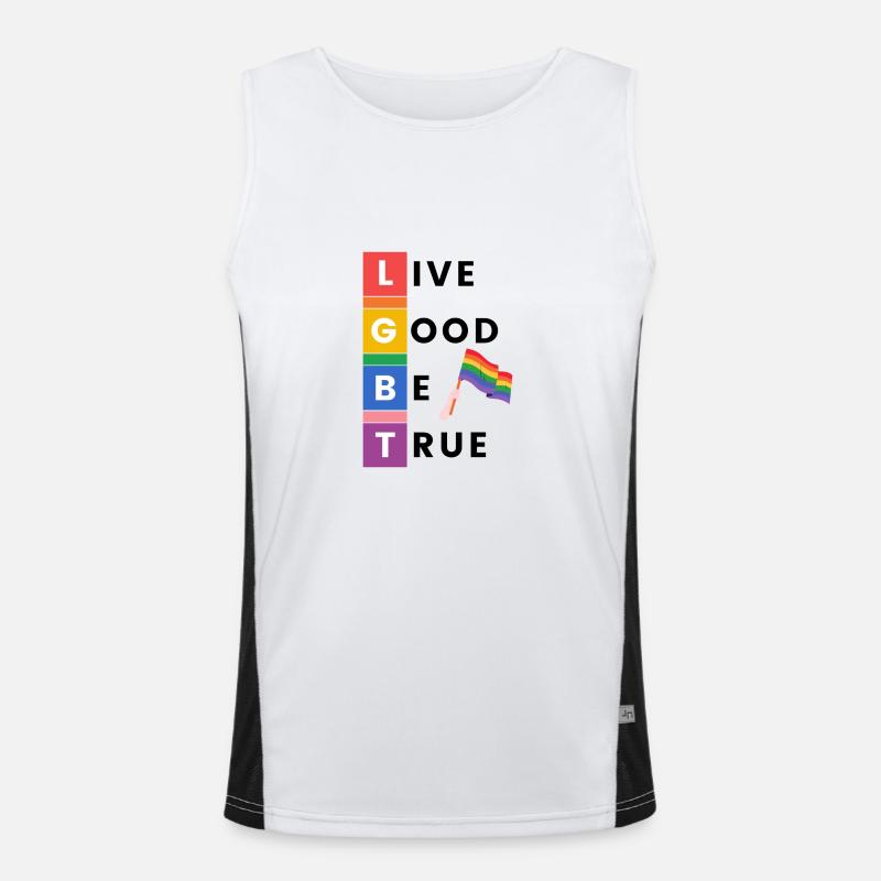 Live Good Be True - Pride - Men's Functional Contrast Tank Top - white/black