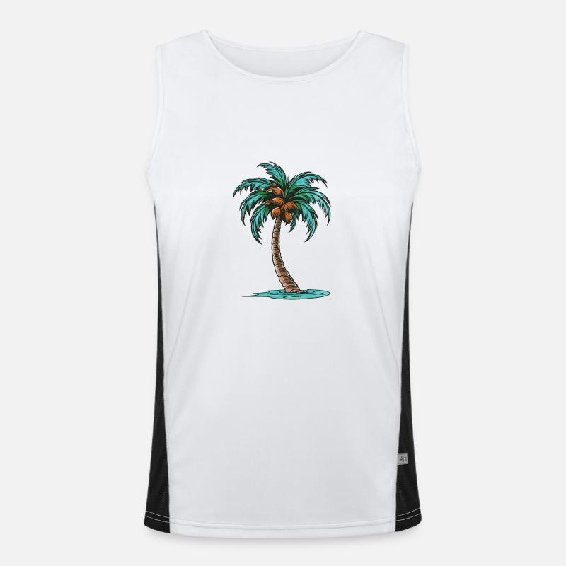 Palm Tree Icon - Men's Functional Contrast Tank Top  - white/black