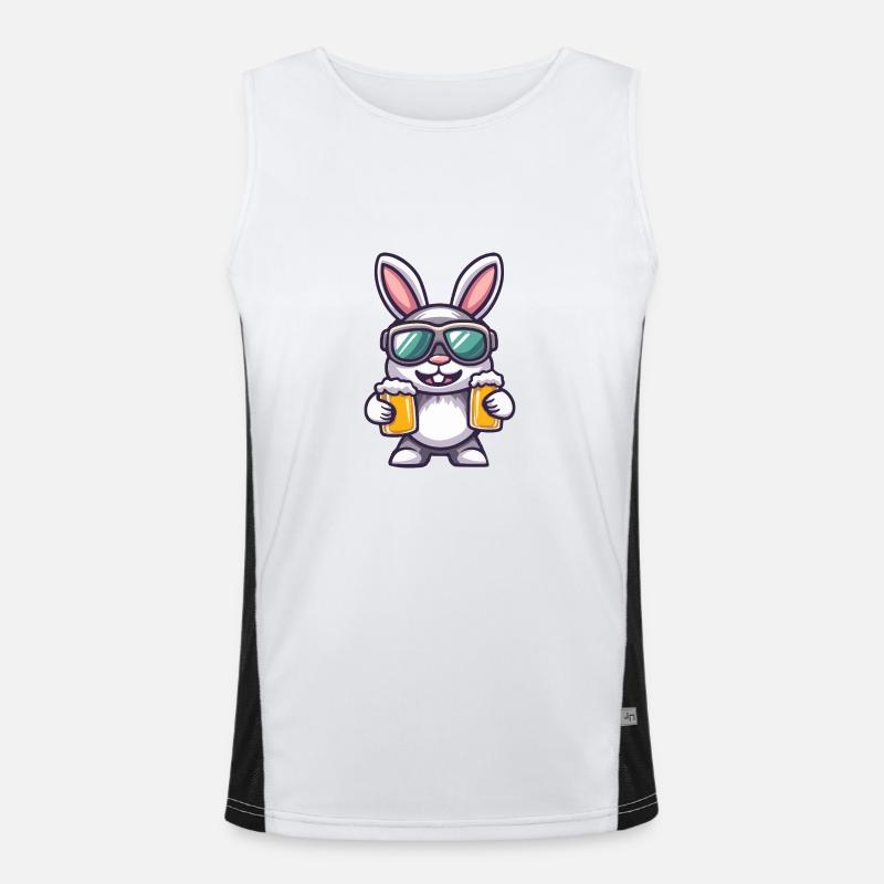 Hase Ski Bier Funktionelles Kontrast-Tank Top für Männer 