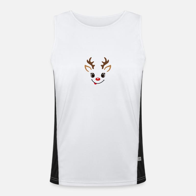 Weihnachts-Rentier Funktionelles Kontrast-Tank Top für Männer 