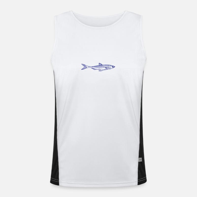 Fish - Men's Functional Contrast Tank Top - white/black