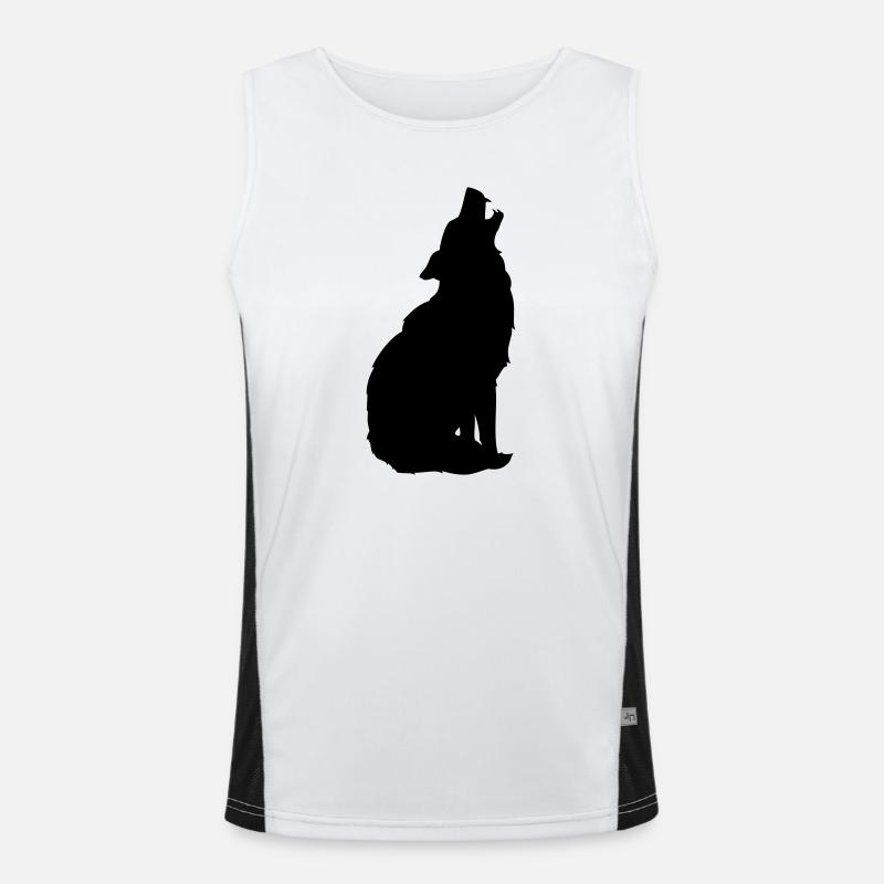 Wolf Funktionelles Kontrast-Tank Top für Männer 