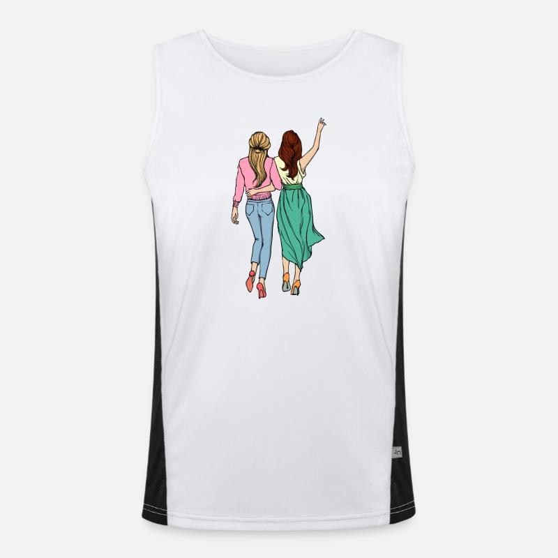 Beste Freunde Freundin Funktionelles Kontrast-Tank Top für Männer 