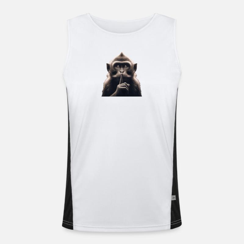 Ein schweigender Affe Funktionelles Kontrast-Tank Top für Männer 