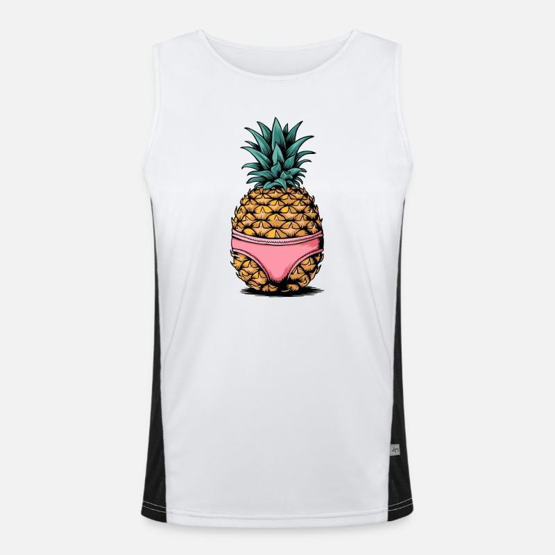 Pineapple in Pink Men's Functional Contrast Tank Top 