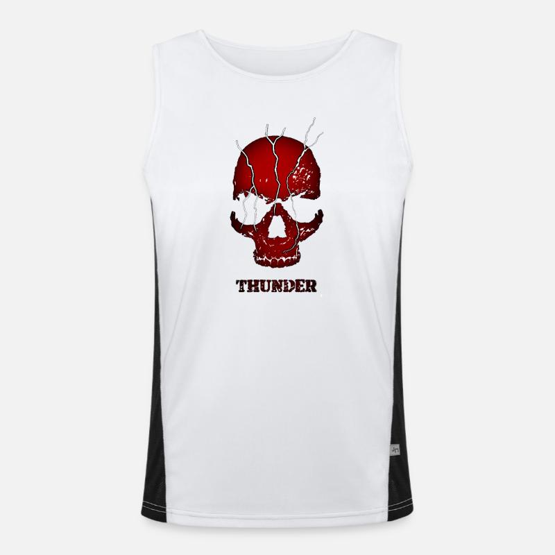 Exploding Thunder Skull - Men's Functional Contrast Tank Top  - white/black