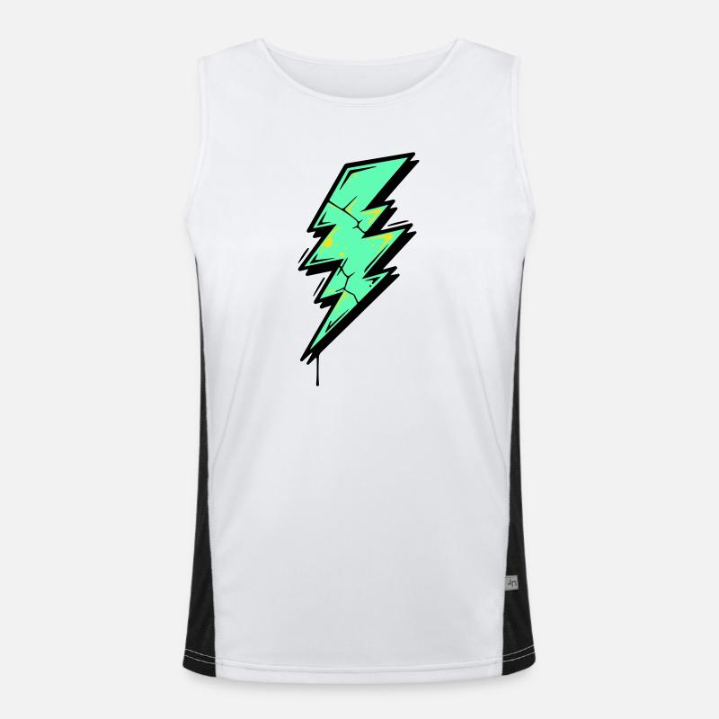 Blitzstil Blitz Abstrakt Funktionelles Kontrast-Tank Top für Männer 