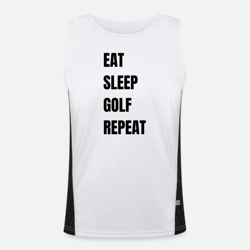 Eat Sleep Golf Repeat - Men's Functional Contrast Tank Top - white/black