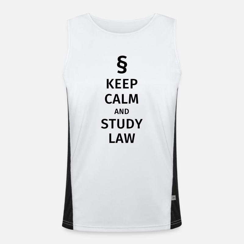 keep calm and study law - Men's Functional Contrast Tank Top  - white/black