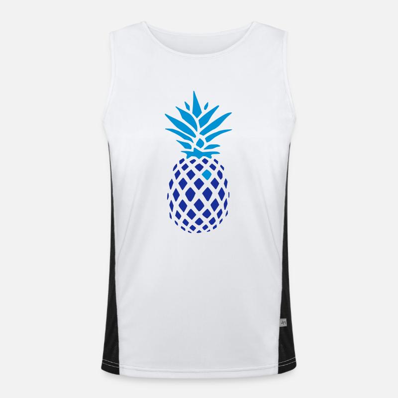 Ananas mit Herz Funktionelles Kontrast-Tank Top für Männer 