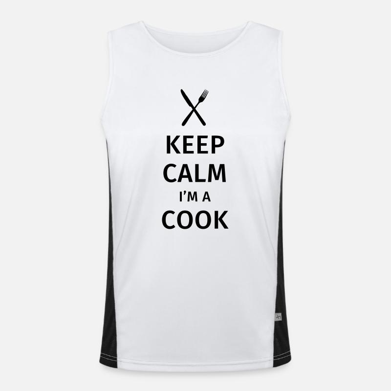 Keep Calm I'm a Cook - Men's Functional Contrast Tank Top - white/black
