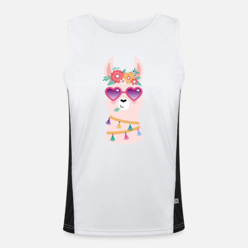 cooles Lama mit Sonnenbrille Funktionelles Kontrast-Tank Top für Männer 