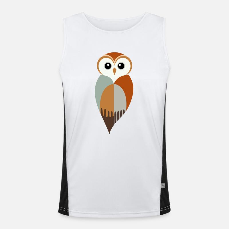 Stylized Owl Men's Functional Contrast Tank Top 