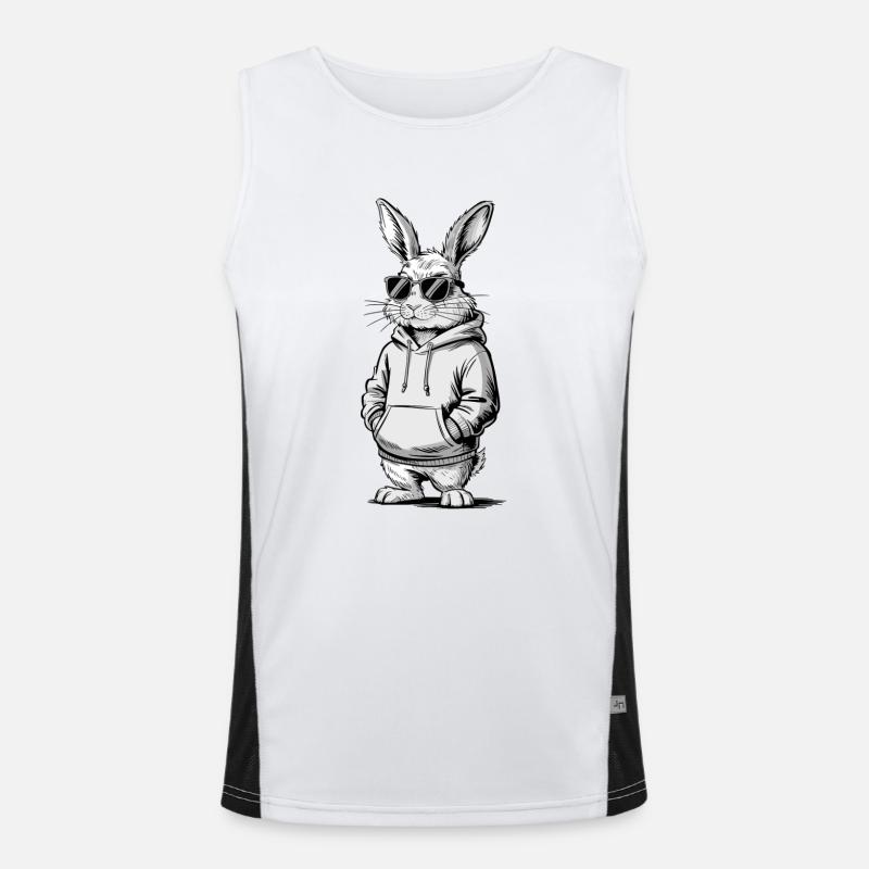 Cool Easter Bunny Bunny Happy Easter Gift Men's Functional Contrast Tank Top 