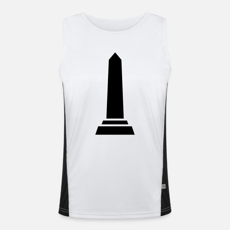 obelisk - Men's Functional Contrast Tank Top  - white/black