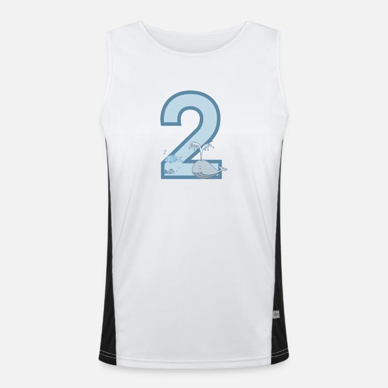 Zahl 2 Funktionelles Kontrast-Tank Top für Männer 