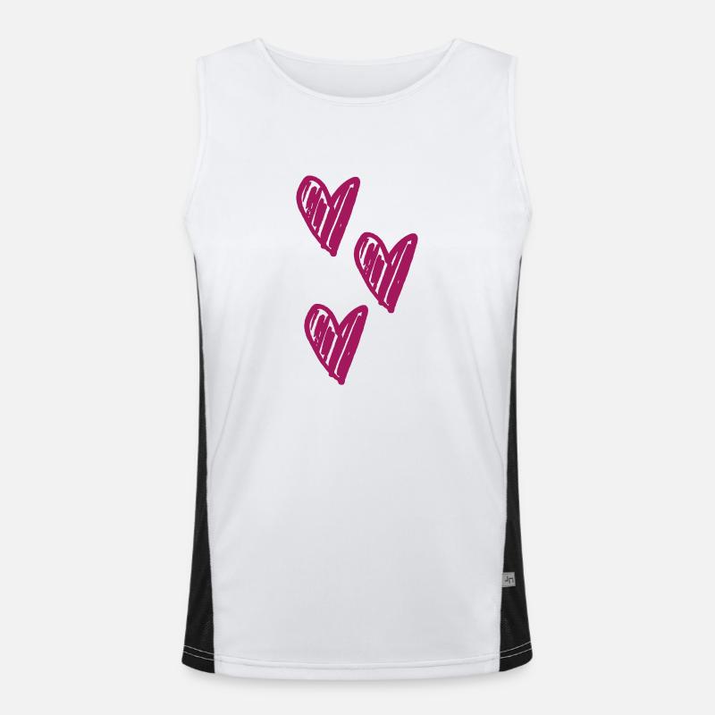 Heart Heart Pattern Men's Functional Contrast Tank Top 