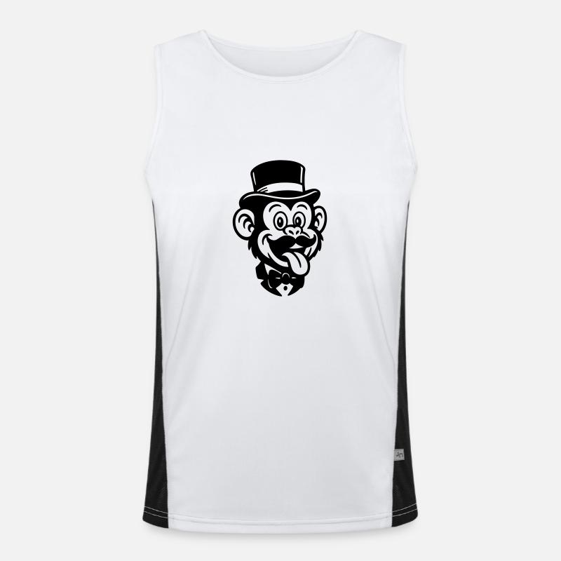 Affe Bräutigam Comic Funktionelles Kontrast-Tank Top für Männer 