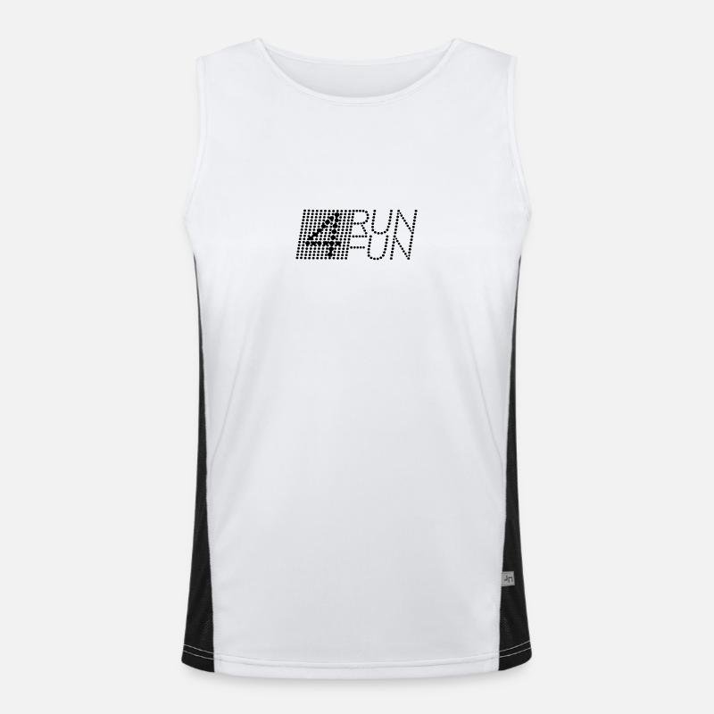 Run 4 Fun points - Men's Functional Contrast Tank Top  - white/black