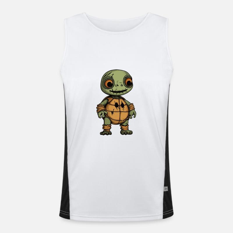 Turtle Halloween Comic Funny - Men's Functional Contrast Tank Top  - white/black