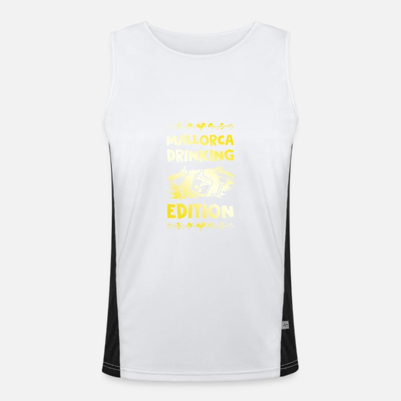 Mallorca Drinking Saying - Men's Functional Contrast Tank Top  - white/black