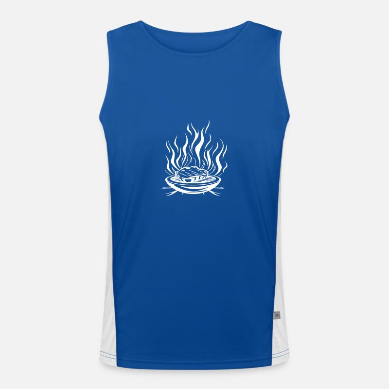 Grill Flame Meat Bbq Men's Functional Contrast Tank Top 